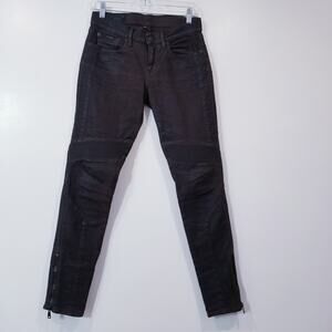 POLO Ralph Lauren Ladies Brown Moto Ankle Zip Pants Bikercore